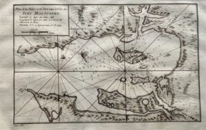 Mapa conteniendo los relevamientos hidrográficos franceses de 1764. 